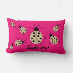 Save me! Cute colourful ladybugs,personalised Lumbar Cushion