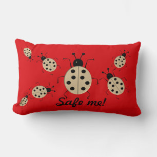 Save me! Cute colourful ladybugs,personalised Lumbar Cushion