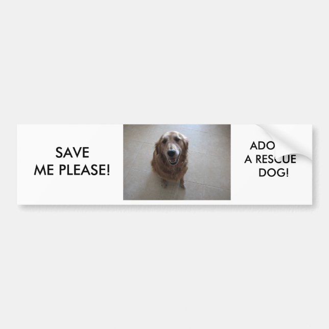 SAVE ME PLEASE - ADOPT A RESCUE DOG! BUMPER STICKER (Front)