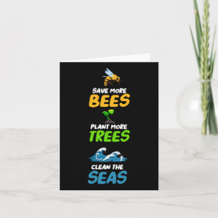 Save More Bees Plant More Trees Clean The Seas Ear Card