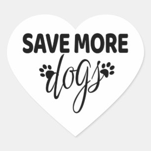 Save More Dogs Heart Sticker