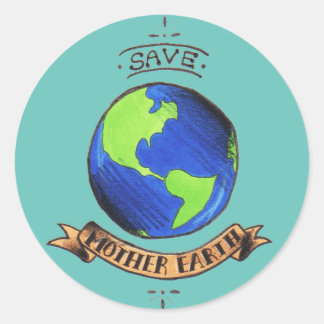 Save Mother Earth Classic Round Sticker