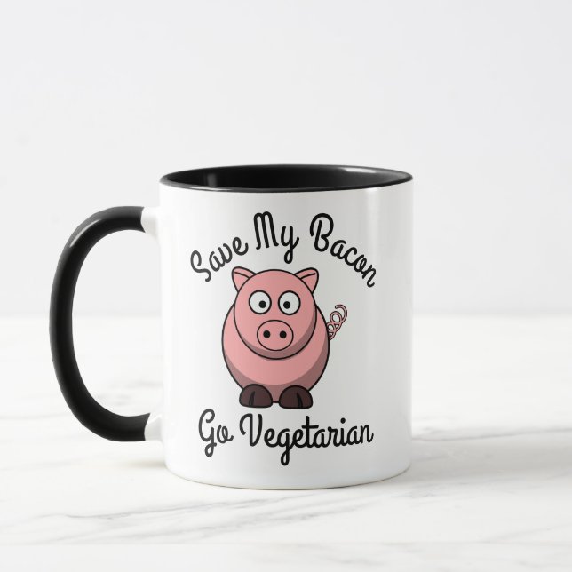 Save My Bacon Go Vegetarian Mug (Left)