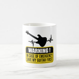 Save My Guitar First - Funny Guitarist Gift  Coffee Mug
