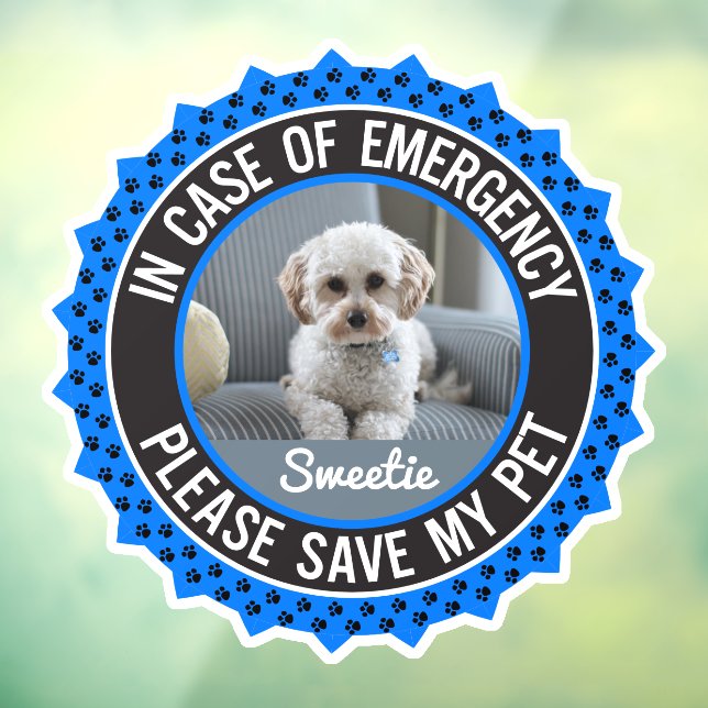 Save My Pet Safety Alert Name Photo Custom Colour (Sheet 3)