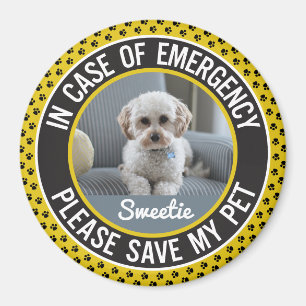 Save My Pet Safety Alert Name Photo Custom Colour Magnet