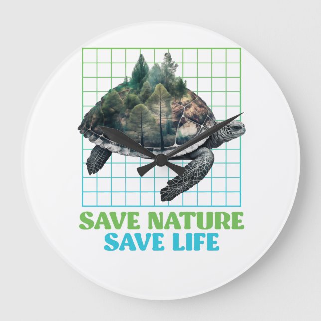 Save Nature protected species Environment Copy Cop Large Clock (Front)