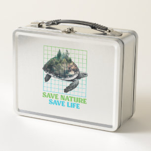 Save Nature protected species Environment Copy Cop Metal Lunch Box