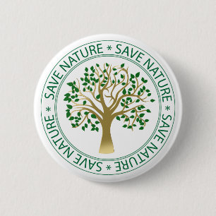 Save nature seal 6 cm round badge