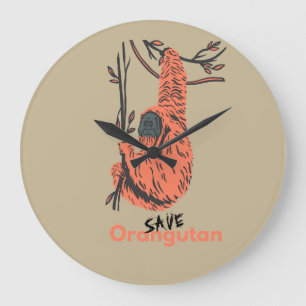 Save orangutan large clock