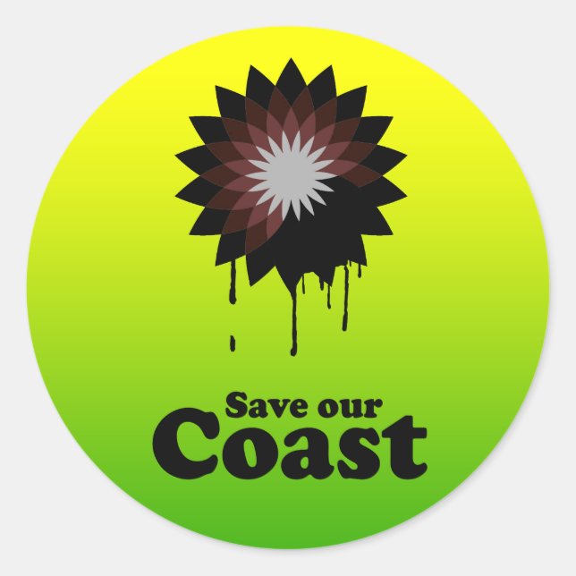 SAVE OUR COAST CLASSIC ROUND STICKER (Front)