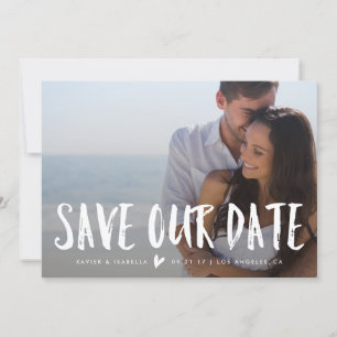 Save Our Date Announcement White Lettering