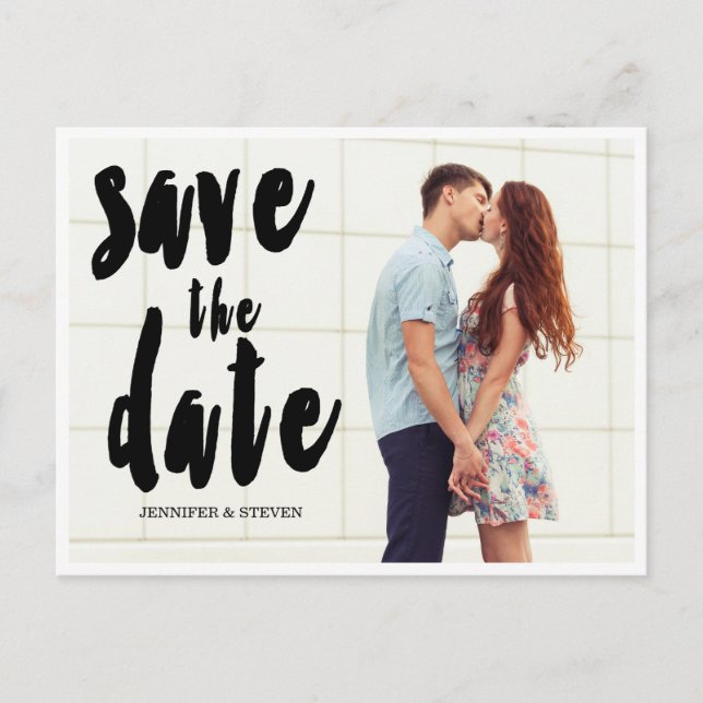 SAVE OUR DATE | BOLD SAVE THE DATE ANNOUNCEMENT POSTCARD (Front)