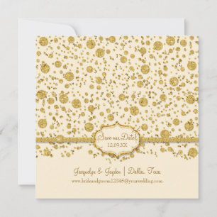 Save our Date Gold Leaf Glitter Confetti Polka Dot Save The Date