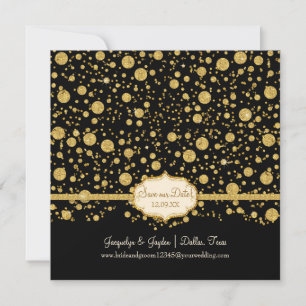 Save our Date Gold Leaf Glitter Confetti Polka Dot Save The Date