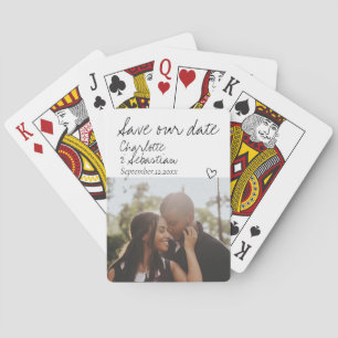 Save Our Date Handwritten Personalised Photo Playing Cards