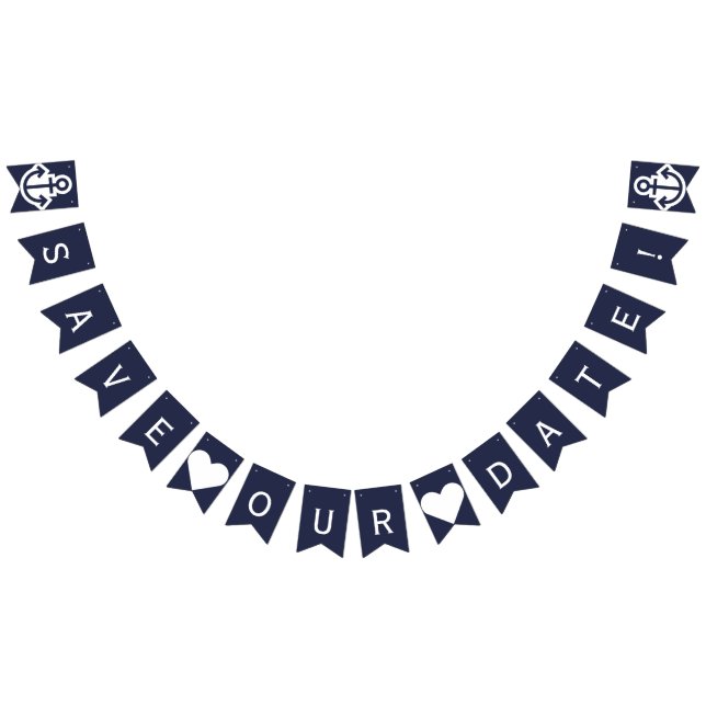 Save Our Date Nautical Bunting Photo Prop (All)