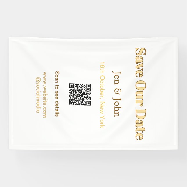 Save our date Scan QR for details name date webite Banner (Horizontal)