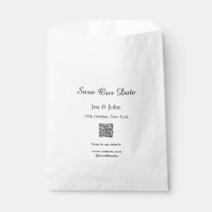 Save our date Scan QR for details name date webite Favour Bag