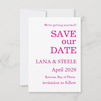 SAVE OUR DATE SIMPLE STYLISH MODERN WHITE WEDDING INVITATION