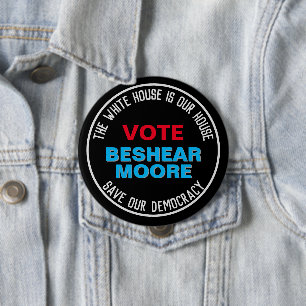 Save Our Democracy Vote BESHEAR MOORE Campaign 10 Cm Round Badge