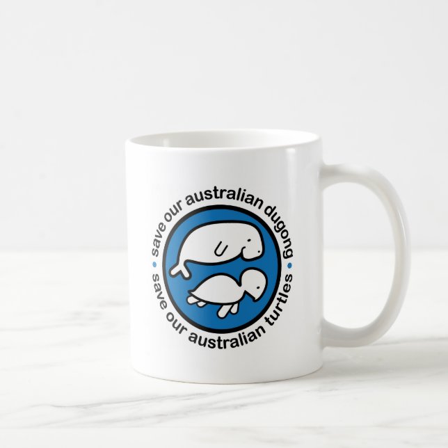 Save our dugong & turtles coffee mug (Right)