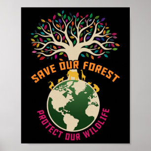 Save Our Forest Protect Our Wildlife National Park Poster