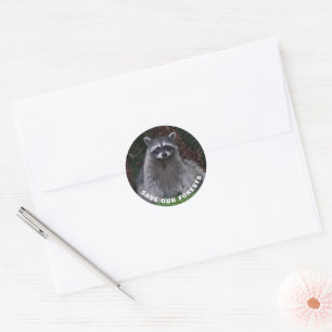 Save Our Forests Racoon Wildlife Classic Round Sticker