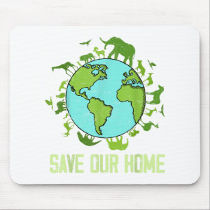 Save Our Home Animals Wildlife Conservation Earth Mouse Pad