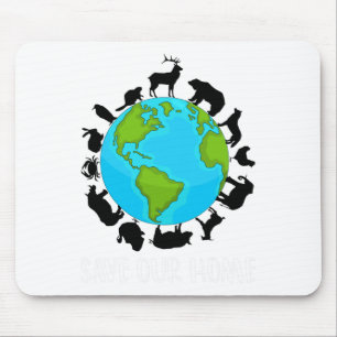 Save Our Home Animals Wildlife Conservation Earth Mouse Pad