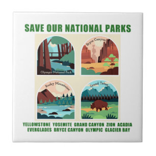 Save Our National Parks Ceramic Tile