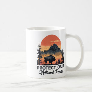 Save Our National Parks Resist Service Bison Buffa Coffee Mug