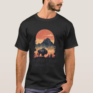 Save Our National Parks Resist Service Bison Buffa T-Shirt