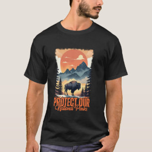 Save Our National Parks Resist Service Bison Buffa T-Shirt