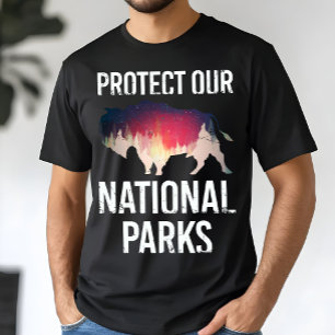 Save Our National Parks Retro Bison Explore Resist T-Shirt