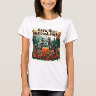 Save Our National Parks Wolf  T-Shirt
