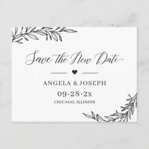 Save Our New Date Wedding Postponed Change of Plan Postcard