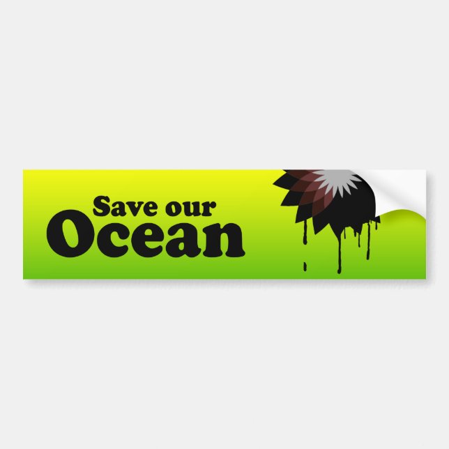 SAVE OUR OCEAN BUMPER STICKER (Front)