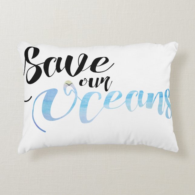 Save our Oceans Decorative Cushion (Front)