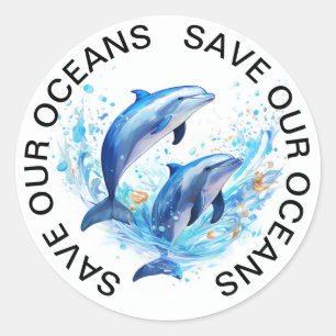 Save our Oceans Dolphines Stickers