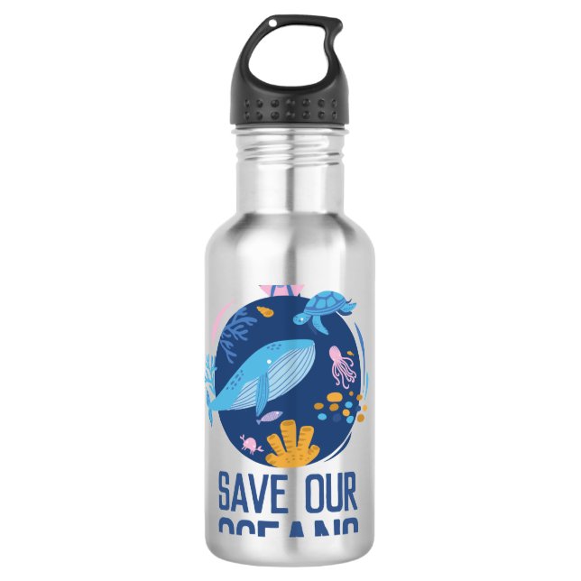 Save our Oceans Earth Day 710 Ml Water Bottle (Front)
