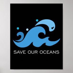 Save Our Oceans Earth Day Environmental Message  Poster