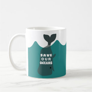 Save Our Oceans Environmental Art Whale  Coffee Mug