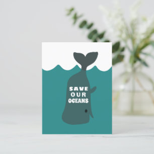 Save Our Oceans Environmental Art Whale Postcard