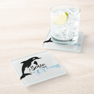Save our Oceans Glass Coaster