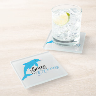 Save our Oceans Glass Coaster