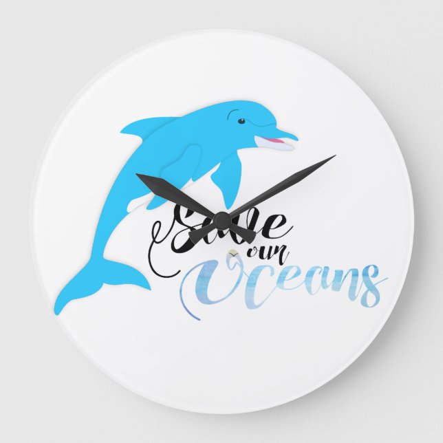Save our Oceans Large Clock (Front)