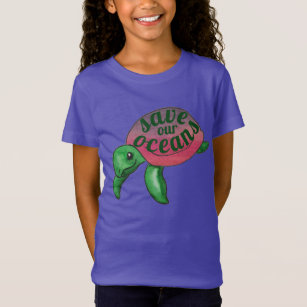 Save Our Oceans Purple Sea Turtle T-Shirt