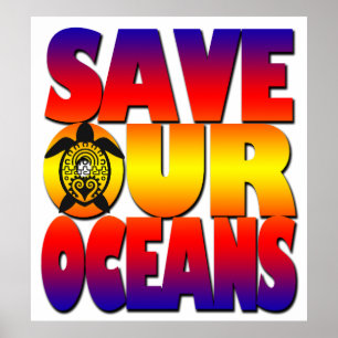 Save Our Oceans-Turtle Poster