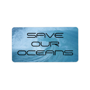 SAVE OUR OCEANS WAVE SURF CLIMATE CHANGE POLLUTION LABEL